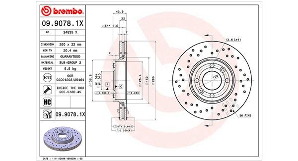 MAGNETI MARELLI Тормозной диск 360406036602